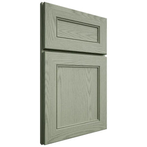 Shiloh Cabinetry Full Overlay Landes Red Oak Plain Cut Moss Door