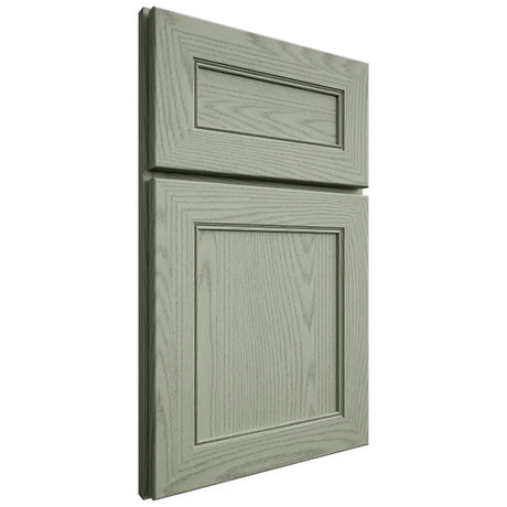 Shiloh Cabinetry Full Overlay Landes Red Oak Plain Cut Moss Door