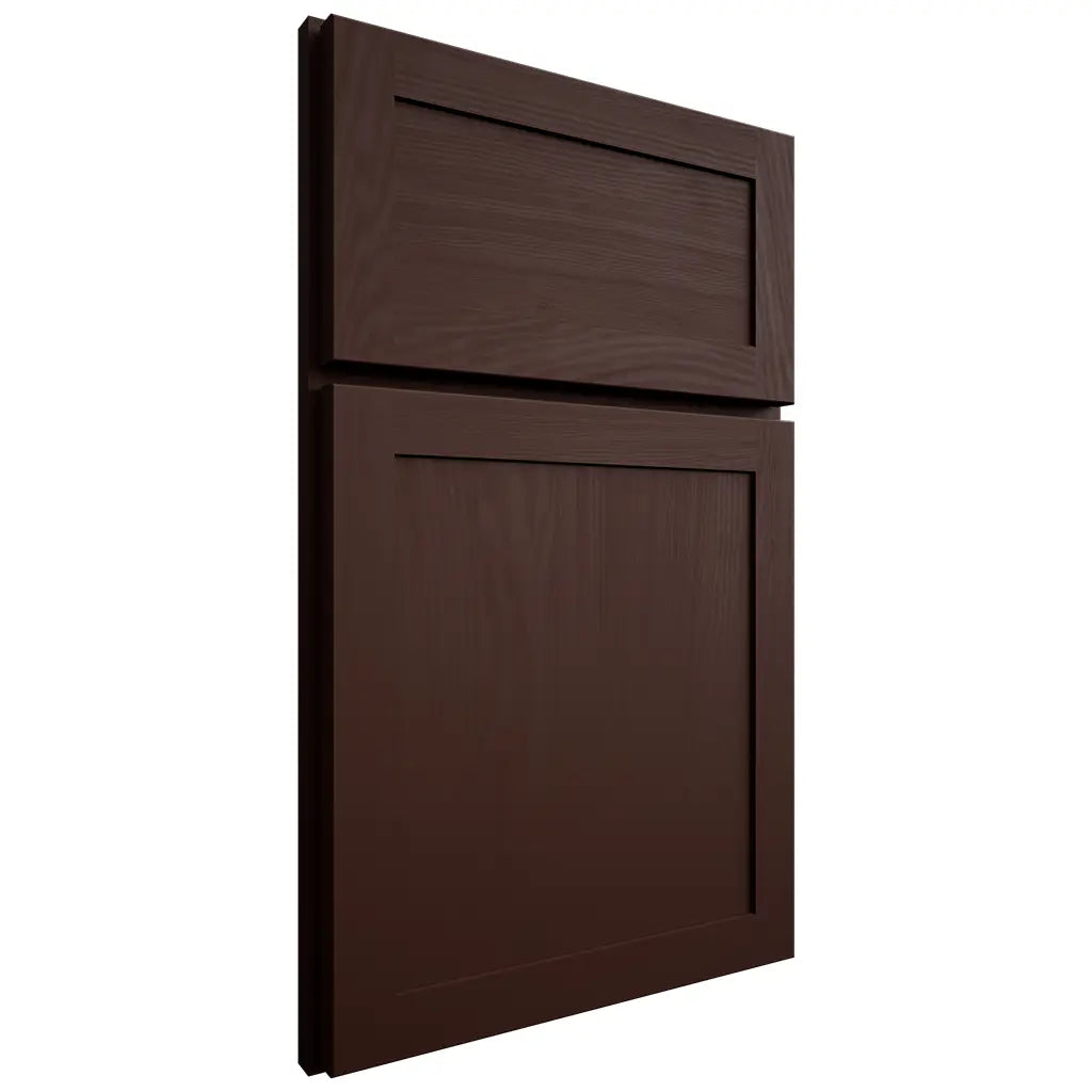 Shiloh Cabinetry Full Overlay Malibu Maple Plain Cut Cocoa Door