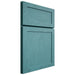 Shiloh Cabinetry Full Overlay Malibu Red Oak Plain Cut Aqua Door