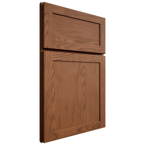 Shiloh Cabinetry Full Overlay Malibu Red Oak Plain Cut Braun Door
