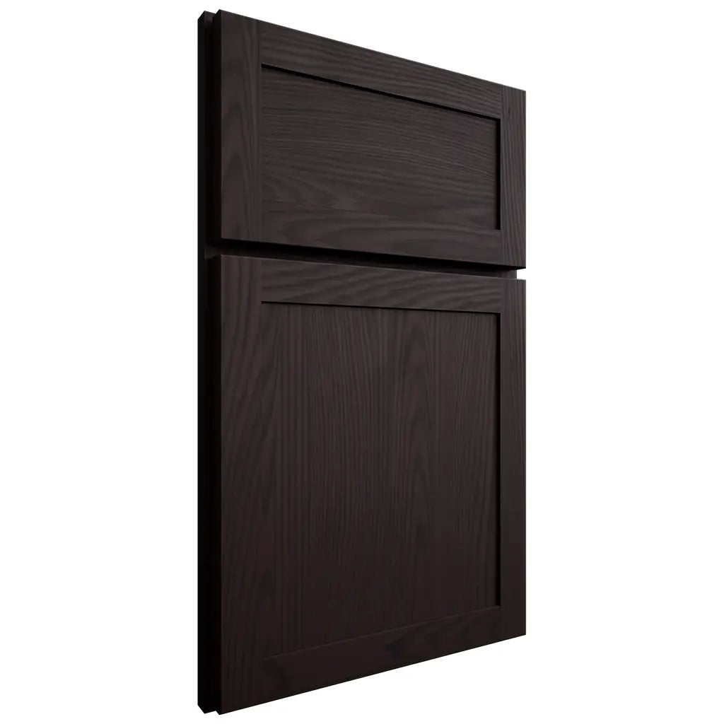 Shiloh Cabinetry Full Overlay Malibu Red Oak Plain Cut Espresso Door