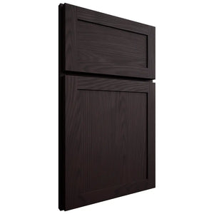 Shiloh Cabinetry Full Overlay Malibu Red Oak Plain Cut Espresso Door