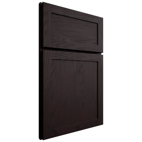 Shiloh Cabinetry Full Overlay Malibu Red Oak Plain Cut Espresso Door