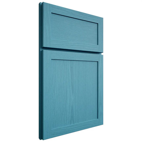Shiloh Cabinetry Full Overlay Malibu White Oak Plain Cut Aqua Door