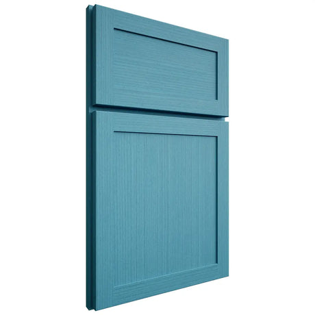 Shiloh Cabinetry Full Overlay Malibu White Oak Rift Cut Aqua Door