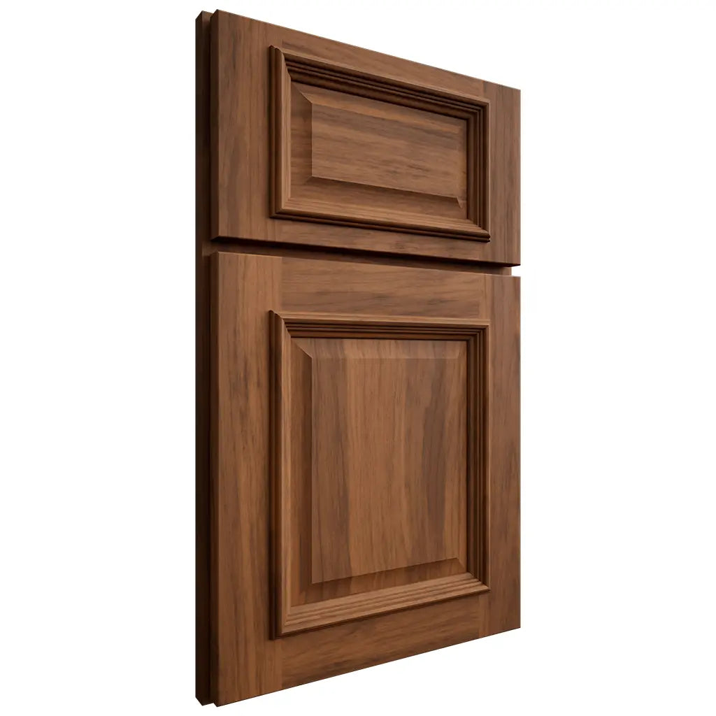 Shiloh Cabinetry Full Overlay Montgomery Hickory Plain Cut Burnt Sugar Door
