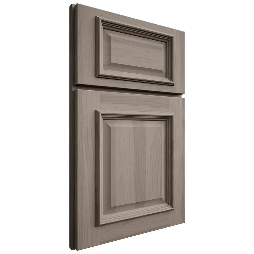 Shiloh Cabinetry Full Overlay Montgomery Hickory Plain Cut Sterling Door
