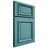 Shiloh Cabinetry Full Overlay Montgomery Red Oak Plain Cut Aqua Door