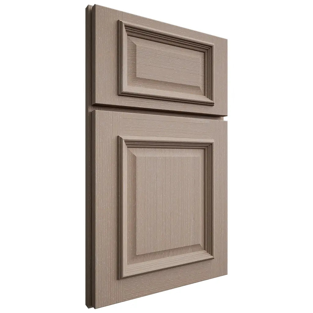Shiloh Cabinetry Full Overlay Montgomery White Oak Quarter Sawn Whitewash Door
