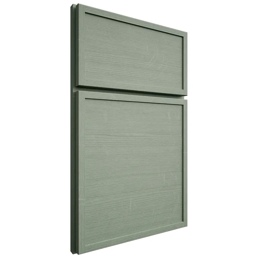 Shiloh Cabinetry Full Overlay Napa Horizontal White Oak Quarter Sawn Moss Door
