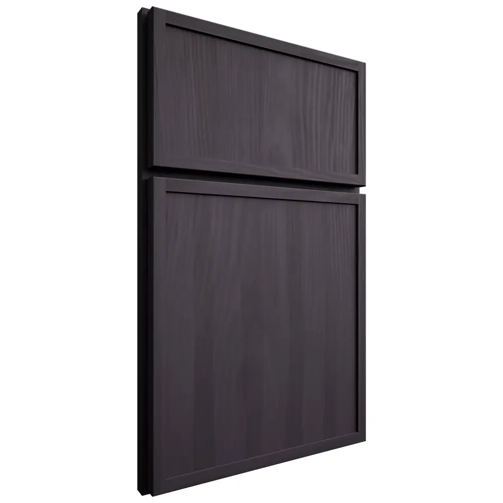 Shiloh Cabinetry Full Overlay Napa Vertical Hickory Plain Cut Harbor Door