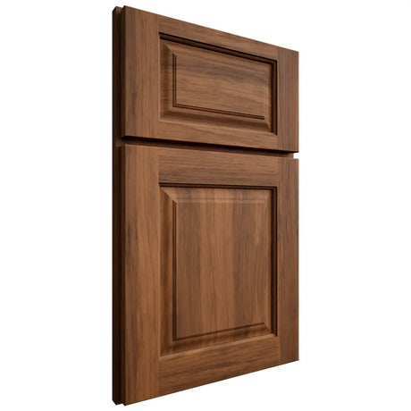 Shiloh Cabinetry Full Overlay Oxford Hickory Plain Cut Burnt Sugar Door