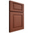 Shiloh Cabinetry Full Overlay Oxford Maple Plain Cut Cayenne Door
