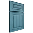 Shiloh Cabinetry Full Overlay Portland Hickory Plain Cut Aqua Door