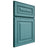 Shiloh Cabinetry Full Overlay Portland Red Oak Plain Cut Aqua Door