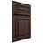 Shiloh Cabinetry Full Overlay Portland Walnut Plain Cut Bison Door