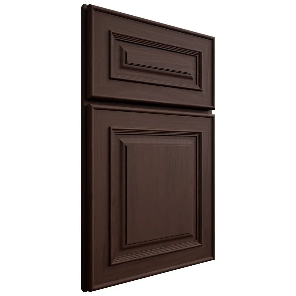 Shiloh Cabinetry Full Overlay Portland Walnut Plain Cut Bison Door