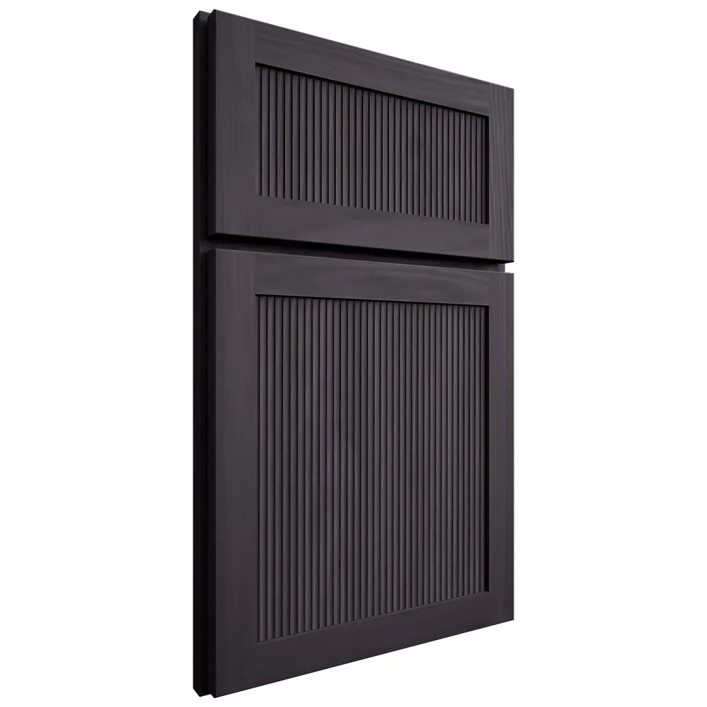 Shiloh Cabinetry Full Overlay Reeded Malibu Hickory Plain Cut Harbor Door