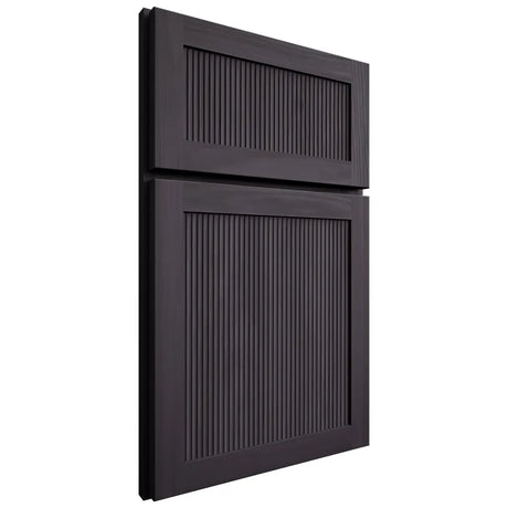 Shiloh Cabinetry Full Overlay Reeded Malibu Hickory Plain Cut Harbor Door