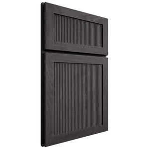Shiloh Cabinetry Full Overlay Reeded Malibu Red Oak Plain Cut Harbor Door