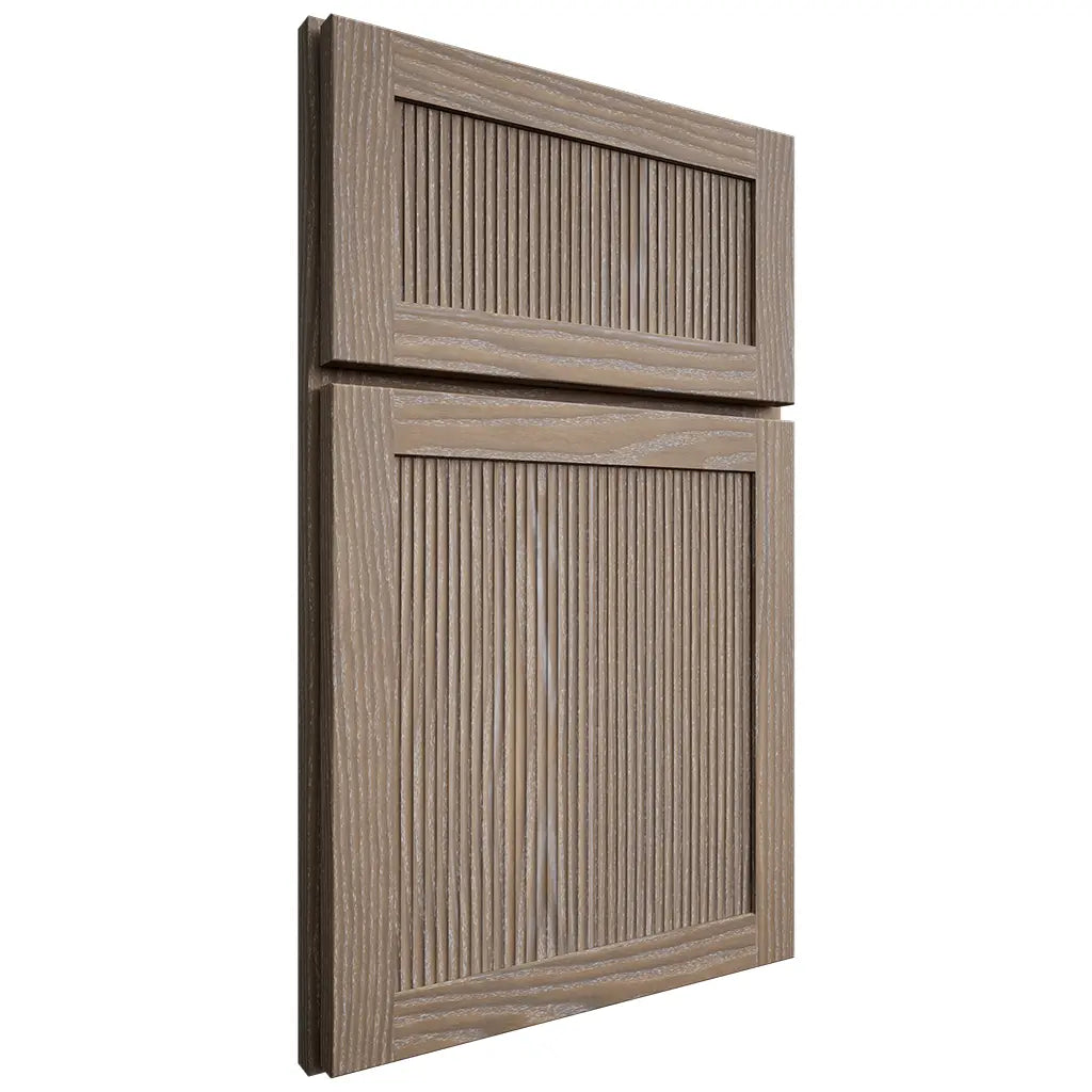 Shiloh Cabinetry Full Overlay Reeded Malibu White Oak Plain Cut Almond Door