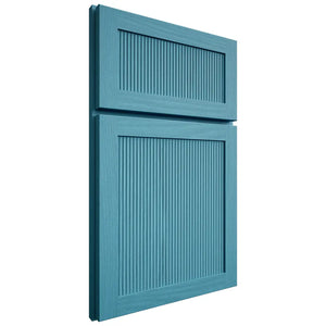 Shiloh Cabinetry Full Overlay Reeded Malibu White Oak Plain Cut Aqua Door