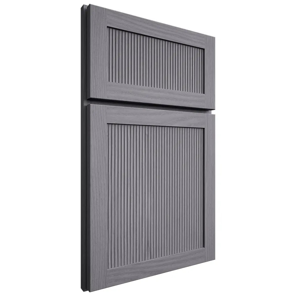 Shiloh Cabinetry Full Overlay Reeded Malibu White Oak Plain Cut Cadet Door