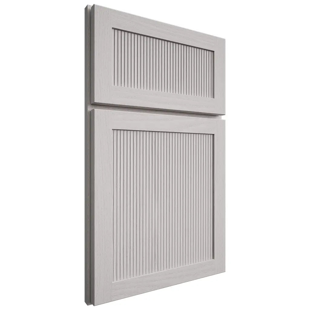 Shiloh Cabinetry Full Overlay Reeded Malibu White Oak Plain Cut Cotton Door