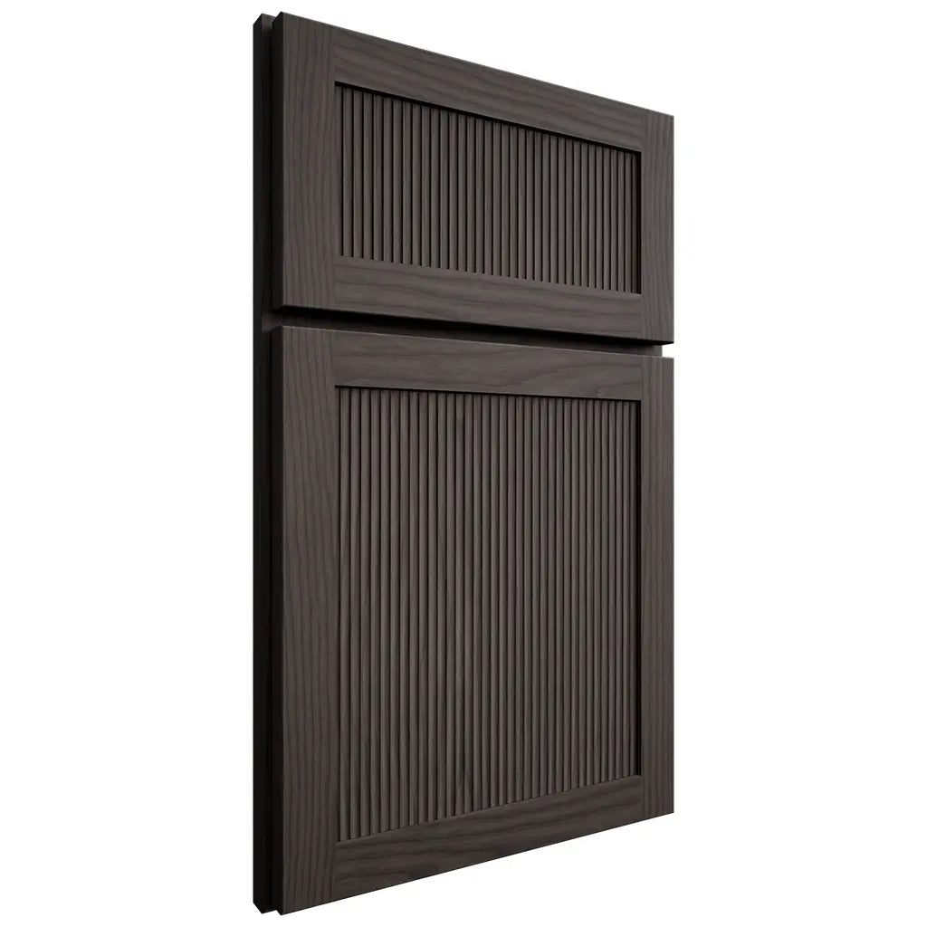 Shiloh Cabinetry Full Overlay Reeded Malibu White Oak Plain Cut Creekside Door