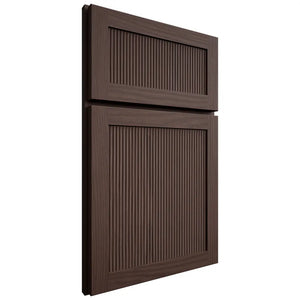 Shiloh Cabinetry Full Overlay Reeded Malibu White Oak Plain Cut Dusk Door
