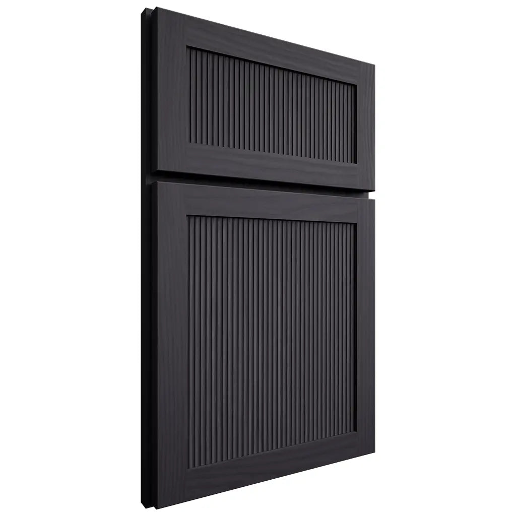 Shiloh Cabinetry Full Overlay Reeded Malibu White Oak Plain Cut Harbor Door