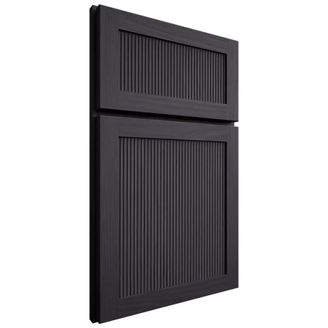 Shiloh Cabinetry Full Overlay Reeded Malibu White Oak Plain Cut Harbor Door
