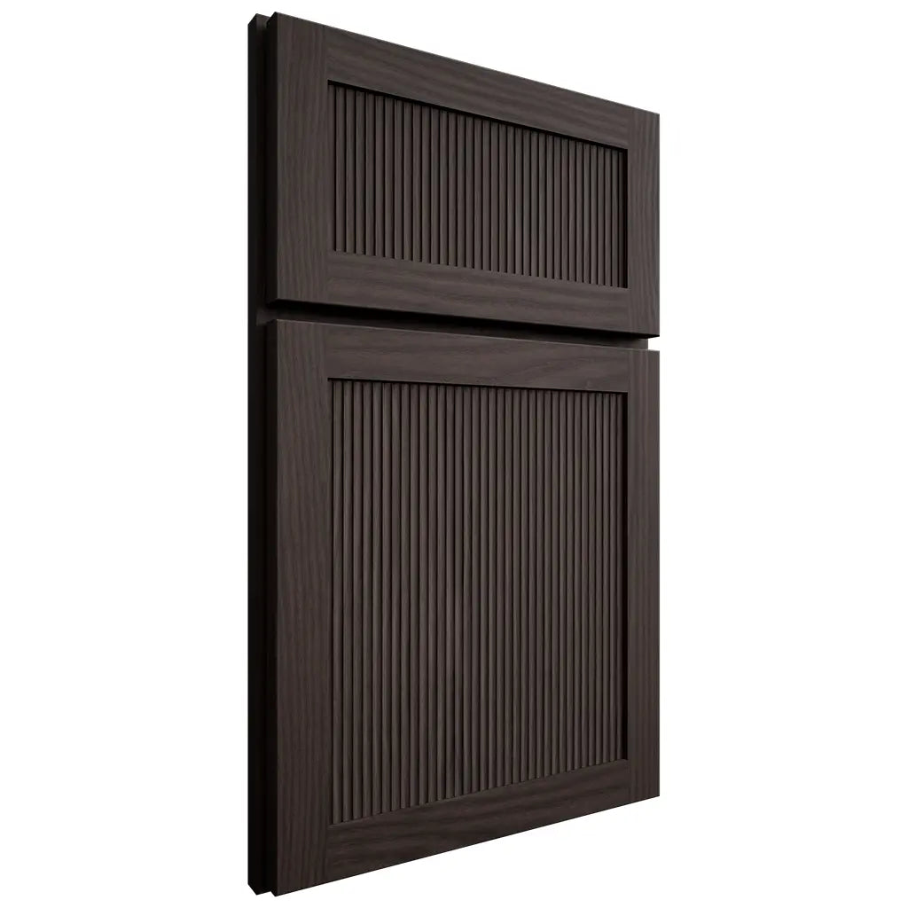 Shiloh Cabinetry Full Overlay Reeded Malibu White Oak Plain Cut Morel Door