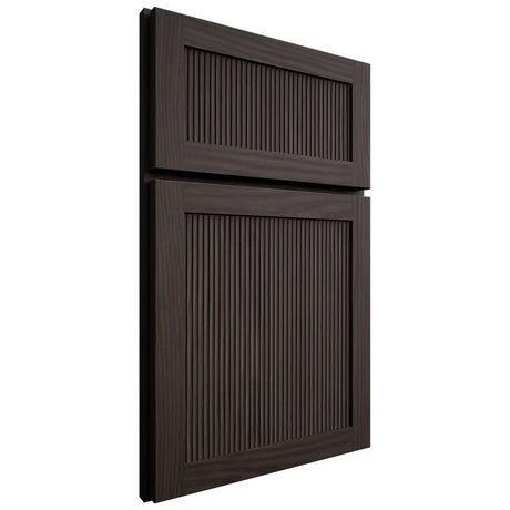 Shiloh Cabinetry Full Overlay Reeded Malibu White Oak Plain Cut Morel Door