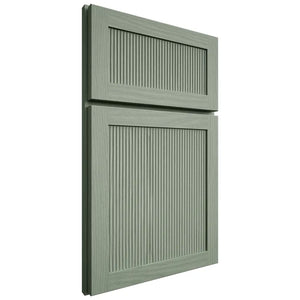 Shiloh Cabinetry Full Overlay Reeded Malibu White Oak Plain Cut Moss Door