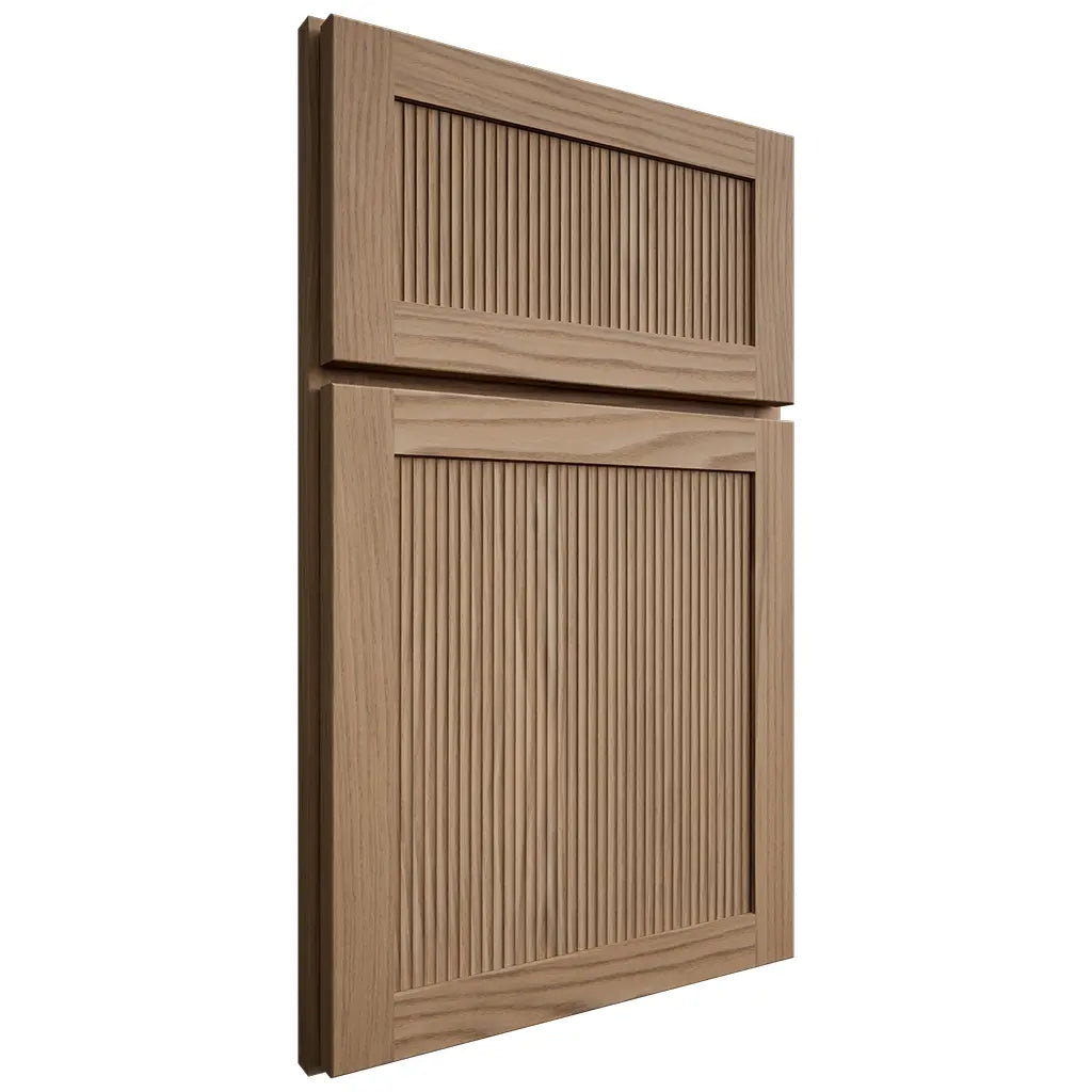 Shiloh Cabinetry Full Overlay Reeded Malibu White Oak Plain Cut Natural Door