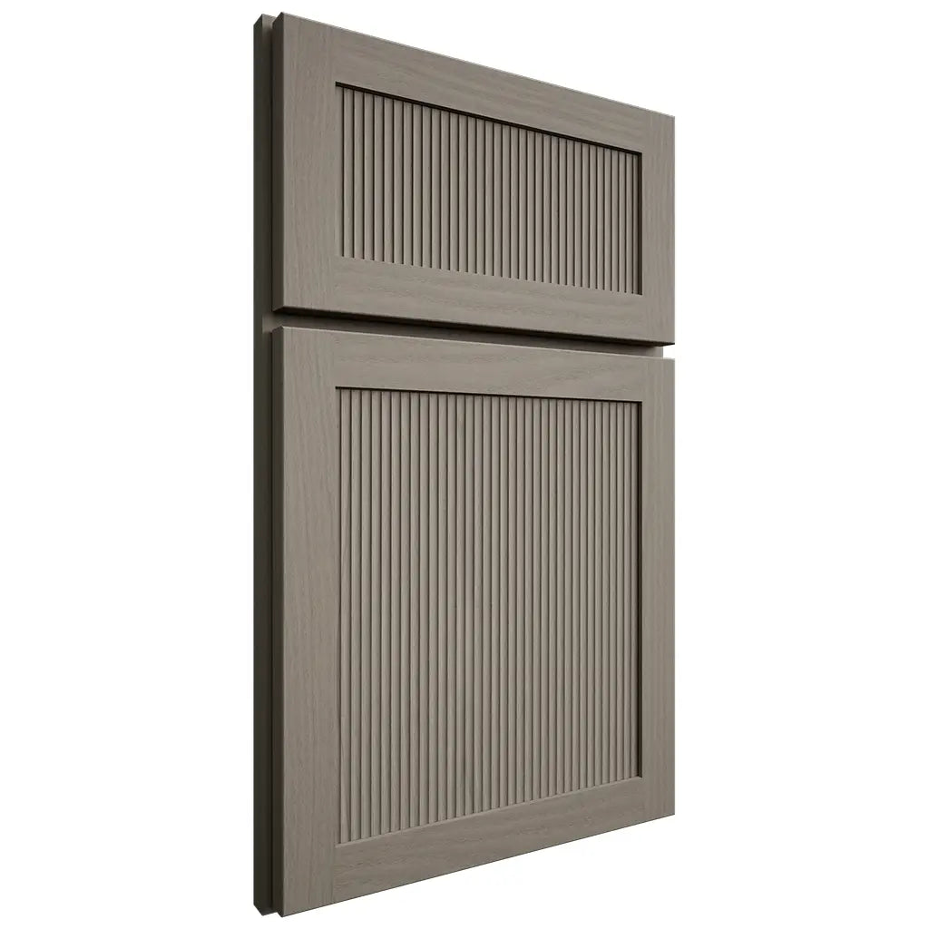Shiloh Cabinetry Full Overlay Reeded Malibu White Oak Plain Cut Thyme Door