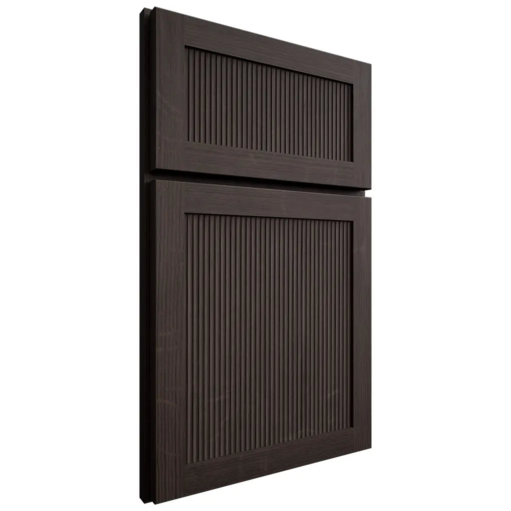 Shiloh Cabinetry Full Overlay Reeded Malibu White Oak Quarter Sawn Morel Door
