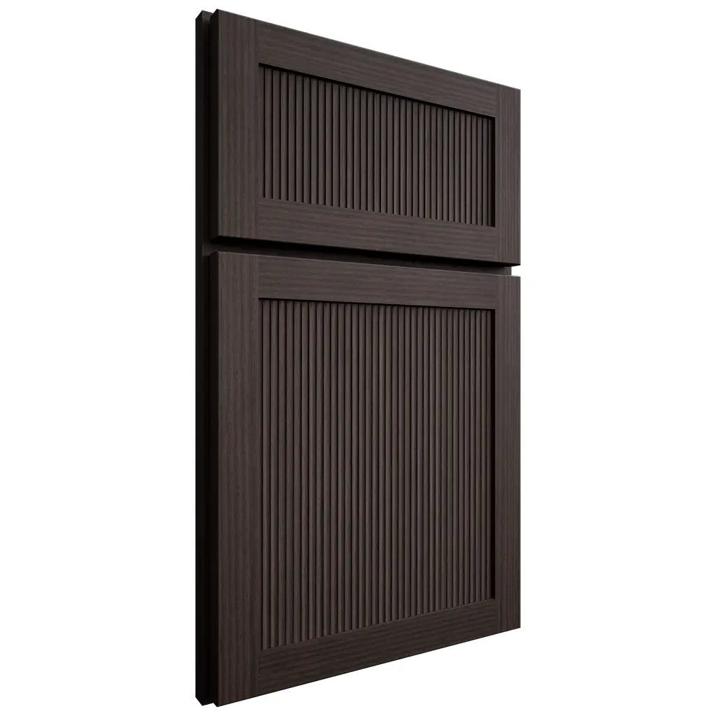 Shiloh Cabinetry Full Overlay Reeded Malibu White Oak Rift Cut Morel Door