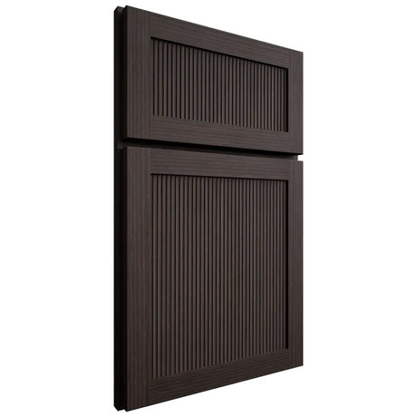Shiloh Cabinetry Full Overlay Reeded Malibu White Oak Rift Cut Morel Door