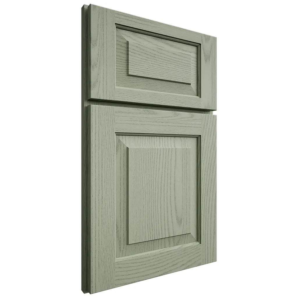Shiloh Cabinetry Full Overlay Richmond Red Oak Plain Cut Moss Door