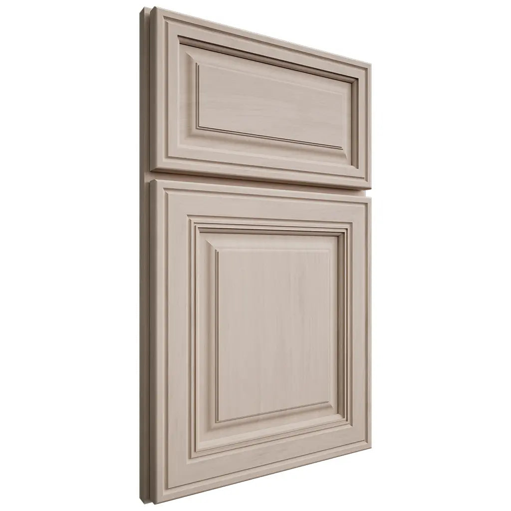 Shiloh Cabinetry Full Overlay Savannah Alder Plain Cut White Sands Door