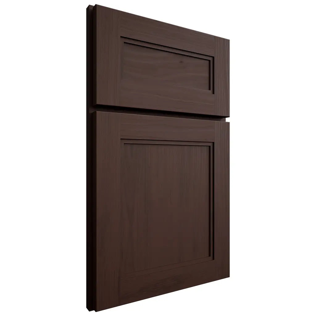 Shiloh Cabinetry Full Overlay Scottsdale Walnut Plain Cut Bison Door