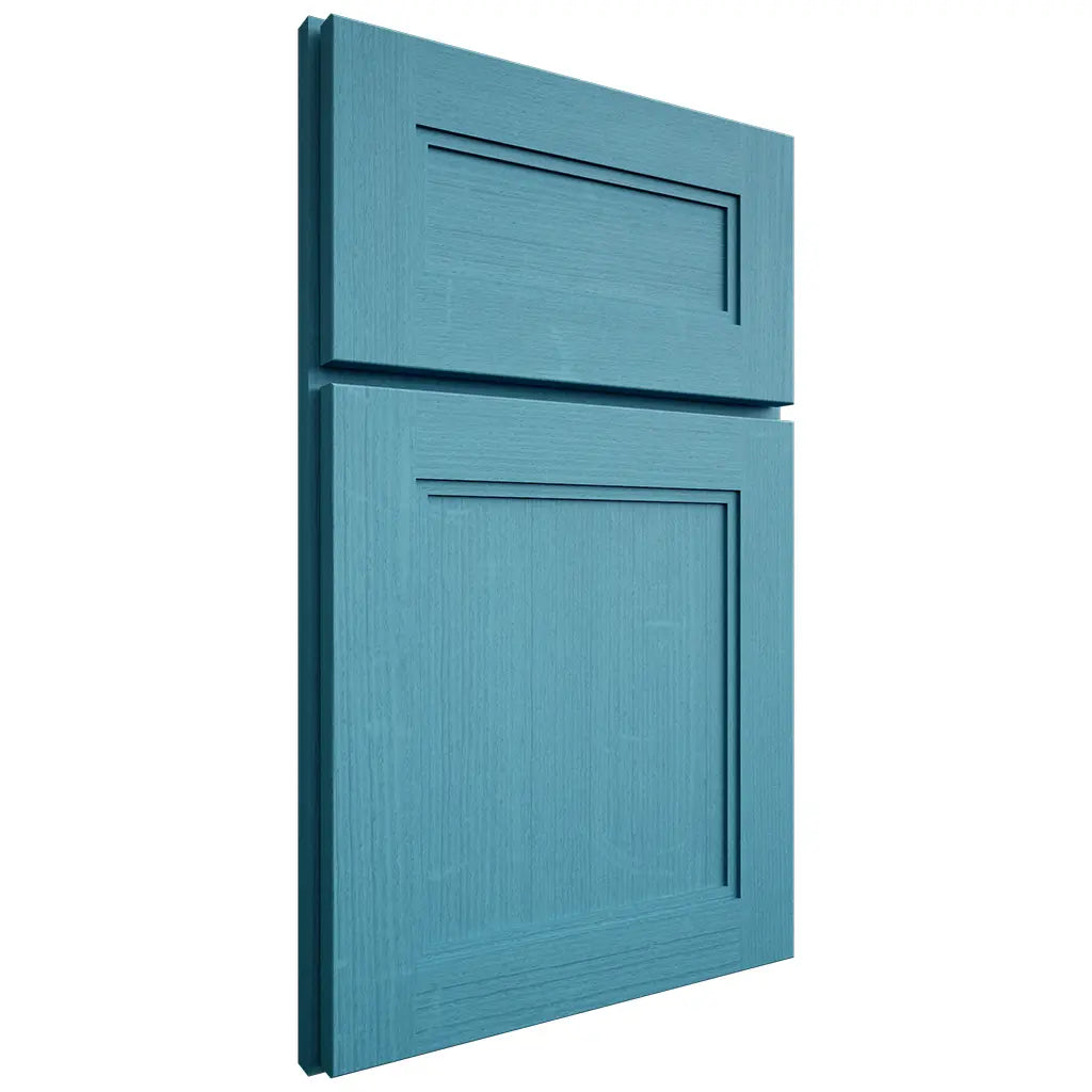 Shiloh Cabinetry Full Overlay Scottsdale White Oak Quarter Sawn Aqua Door