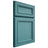 Shiloh Cabinetry Full Overlay Shelby Red Oak Plain Cut Aqua Door
