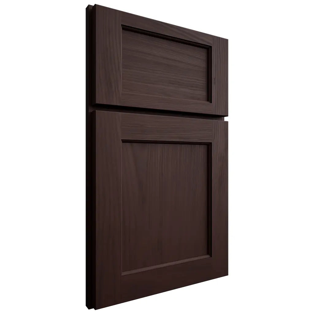 Shiloh Cabinetry Full Overlay Square Flat Alder Plain Cut Bistre Door