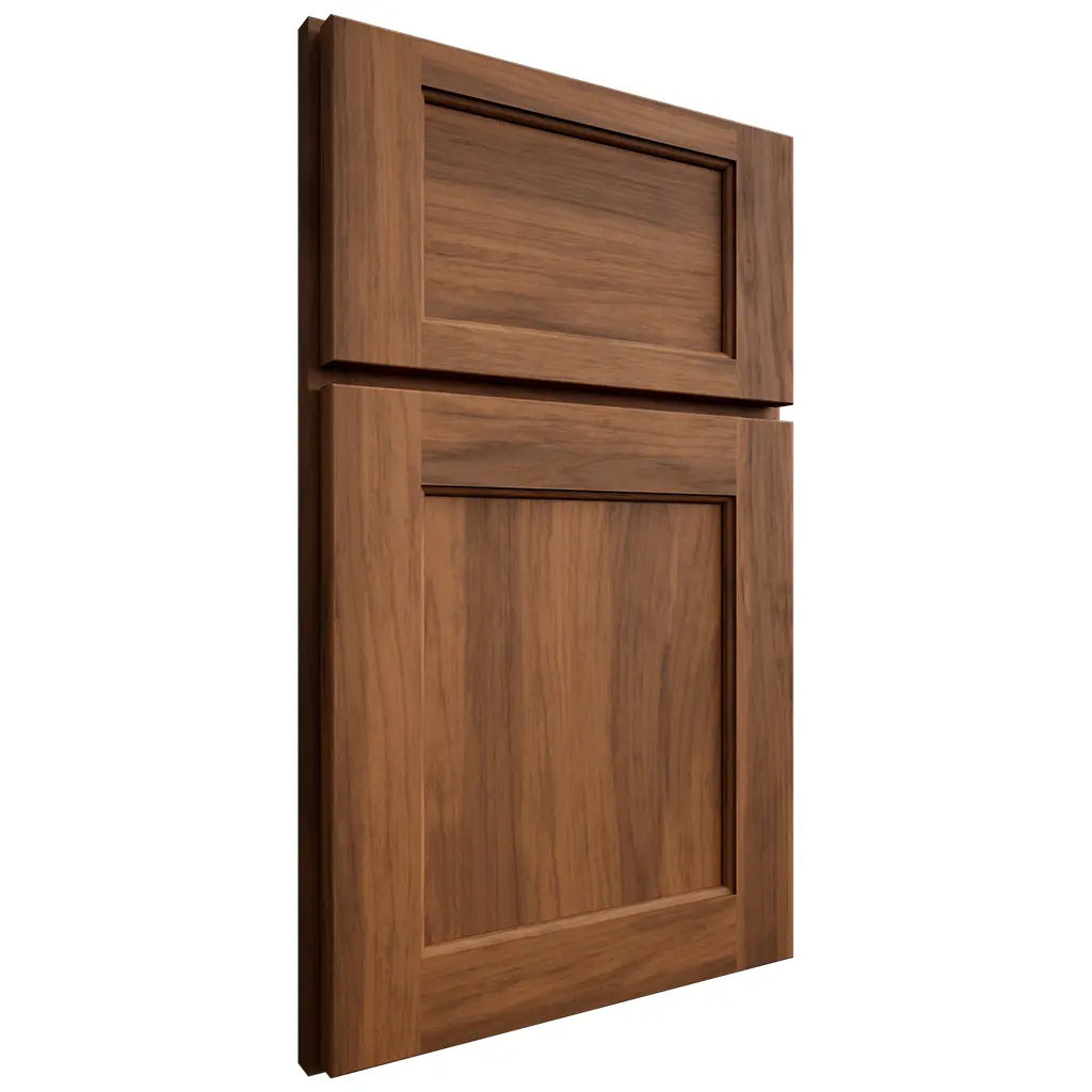 Shiloh Cabinetry Full Overlay Square Flat Hickory Plain Cut Burnt Sugar Door