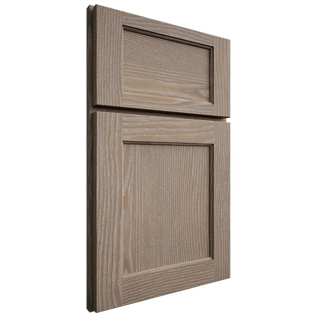 Shiloh Cabinetry Full Overlay Square Flat White Oak Plain Cut Almond Door