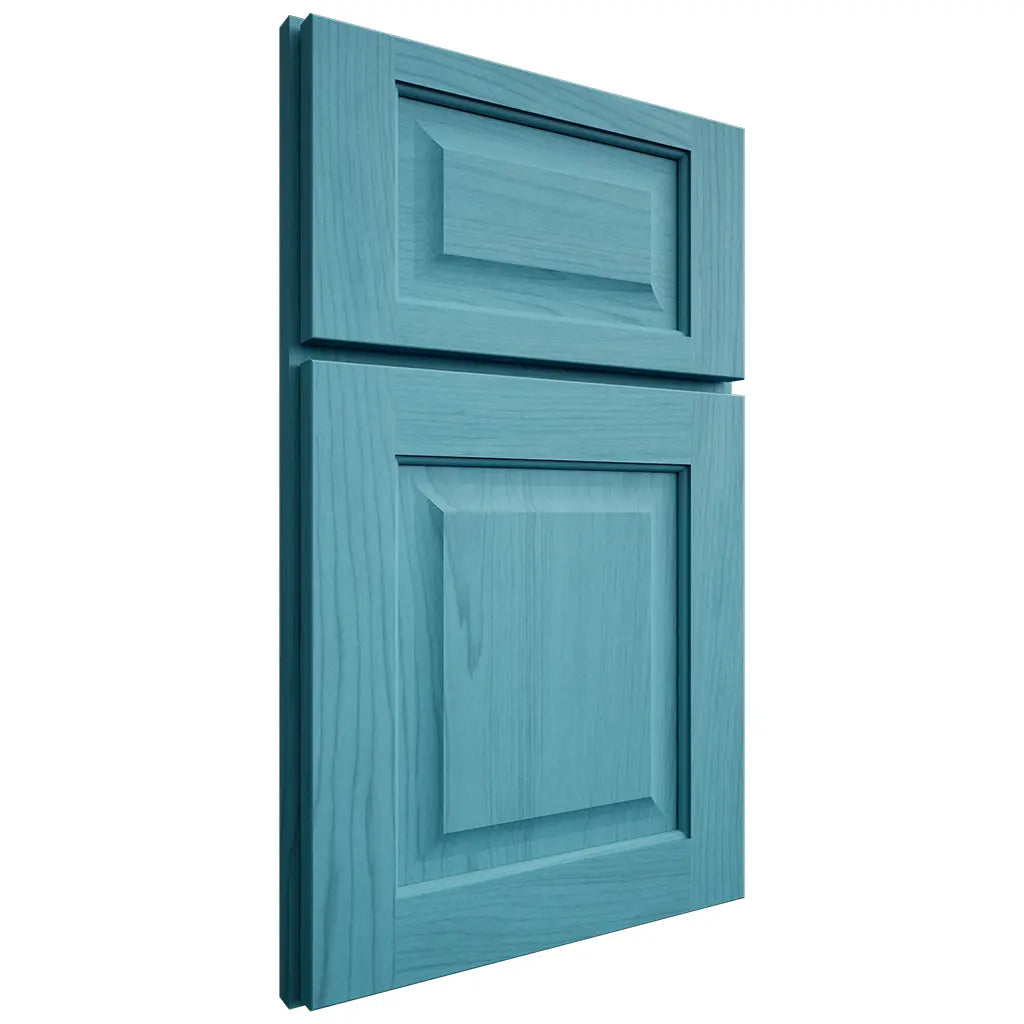 Shiloh Cabinetry Full Overlay Square Raised Alder Plain Cut Aqua Door